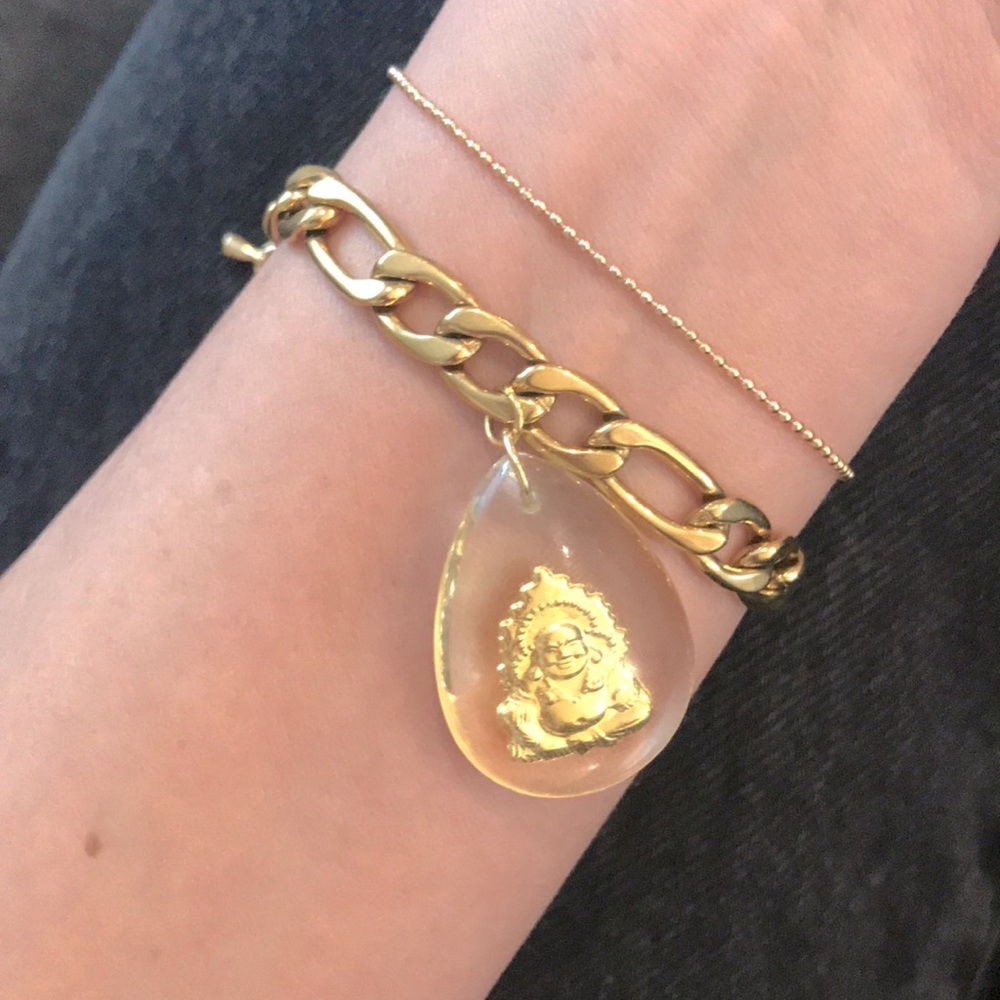 Vintage Gold Buddha Pendant Bracelet